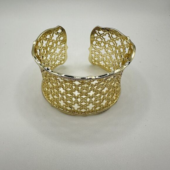 Kendra Scott Candice wide gold tone cuff bracelet! - Picture 1 of 8